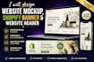 design website mockup, website template, shopify banner and responsive layout