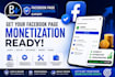 setup and troubleshoot facebook page monetization