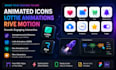 create animated icons lottie animation and rive motion