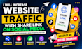 increase website traffic with share link promotion on social media
