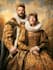illustrate awesome royal couple portrait