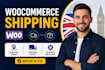 setup and fix woocommerce shipping rates and shipping methods