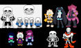 create undertale and deltarune style pixel art character sprites
