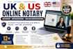 provide UK US online notary, notarization and notarize documents online