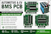 ev bms pcb, lithium battery management can fd communication and protection board
