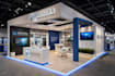 create a premium 3d exhibition stand, booth visualization, backdrop, banner