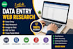 do data entry web research image to text and pdf to text