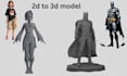 convert 2d to 3d character model and sculpt printable figurine