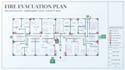 create a fire evacuation plan, escape route map and exit plan for floor layout