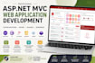 develop a custom asp dotnet mvc full stack web application