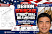 design staircase structural drawings and stringer framing layouts