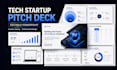 create a tech startup pitch deck presentation design template in powerpoint