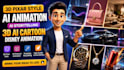 create 3d ai cartoon video animation for youtube