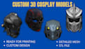 create wearable 3d cosplay armor, helmets and props