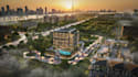 luxurious penthouse cgi visualization,multi family apartment elevation rendering