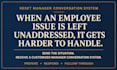 prepare a manager plan for one difficult employee issue