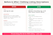 write clothing listing descriptions for ebay vinted depop