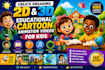 create engaging 2d and 3d educational cartoon animation videos for kids