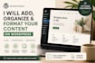 add and format content on your wordpress website
