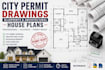 draft city permit drawings, blueprints, and architectural house plans for permit