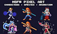 create nsfw pixel art, nsfw pixel characters, sprite sheets and animation