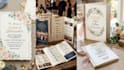 design wedding invite card, ceremony program booklet, reception event brochure