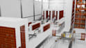 create 3d warehouse packaging operation, logistic, supply chain animation