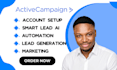 setup active campaign crm, email automation, workflows and lead nurture for saas