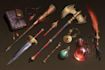 design creative concept art of weapons and items