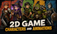design 2d game character, sprite, character sheet and game art