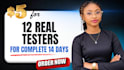 provide real 12 testers for google play closed testing