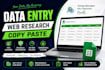 do accurate data entry, copy paste and web research