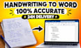 type handwritten notes to word and retype image to text