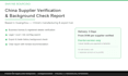 verify your chinese supplier and provide a background check report