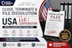 close, terminate, file dissolution, your USA corporation, llc