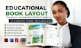 design educational textbook, workbook activity book interior layout formatting