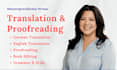 translate and proofread german text to english for spelling errors