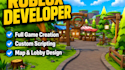 do roblox game development, custom obby, racing, lobby, map design