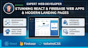 build a responsive react landing page with firebase backend
