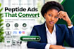 run peptide meta ads, fix peptide ads issue, peptide fb ig ads campaign setup