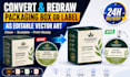 convert and redraw your packaging box or label as editable vector art
