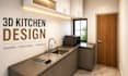design 3d kitchen, kitchen cabinets, floor plan and realistic kitchen rendering
