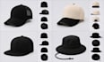 create cap tech pack for trucker and bucket hat, dad hat, snapback and mockup