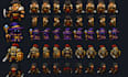 create custom pixel art characters, character sprite sheet, character game art