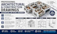 do architectural and construction drawings, 2d floorplan, PDF to cad ,blueprint