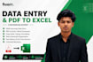 do excel data entry and pdf to excel conversion