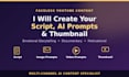create faceless youtube video script, image and video prompts, and thumbnail