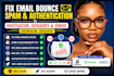 fix email bounce spam authentication in hostgator godaddy ionos domain issues