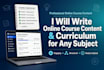 write online course content and curriculum for any subject