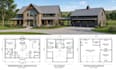 create 2d, 3d barndominium house floor plan architectural plan and garage barn